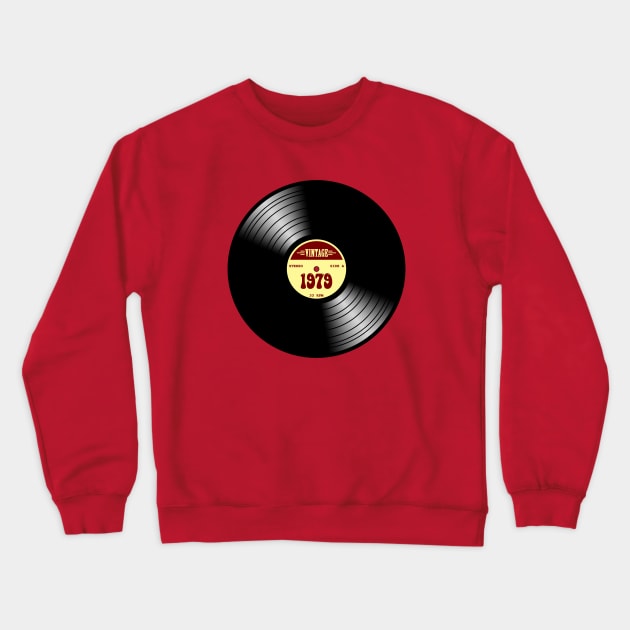 Vintage Vinyl 1979 Crewneck Sweatshirt by GloopTrekker